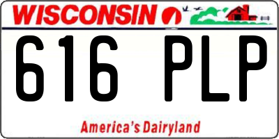 WI license plate 616PLP