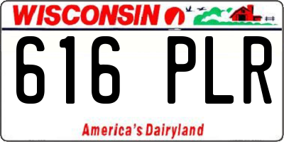 WI license plate 616PLR