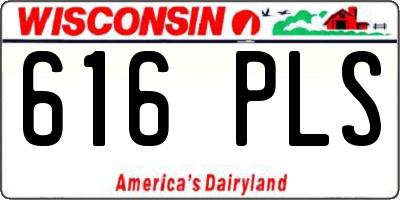 WI license plate 616PLS