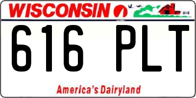 WI license plate 616PLT