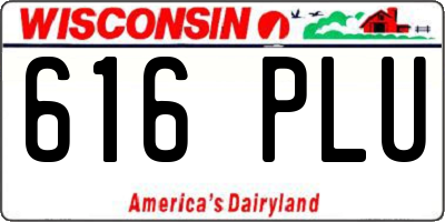 WI license plate 616PLU