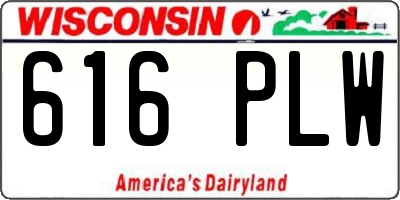 WI license plate 616PLW