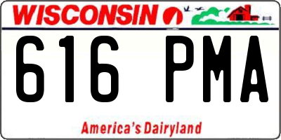 WI license plate 616PMA
