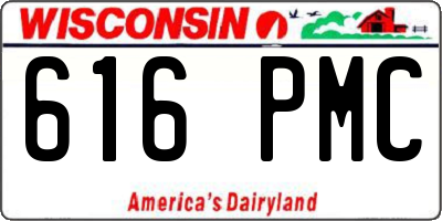 WI license plate 616PMC