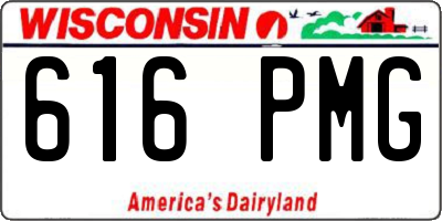 WI license plate 616PMG