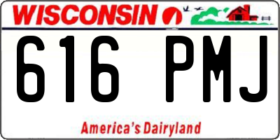WI license plate 616PMJ