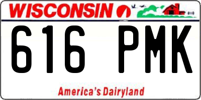 WI license plate 616PMK