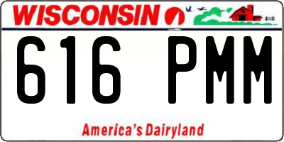 WI license plate 616PMM