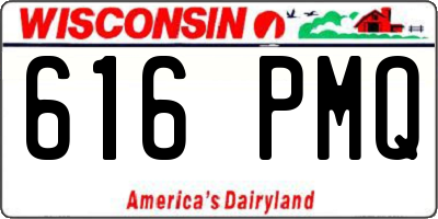 WI license plate 616PMQ