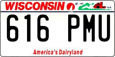 WI license plate 616PMU