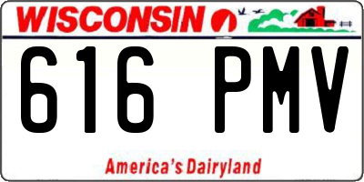 WI license plate 616PMV