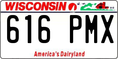 WI license plate 616PMX