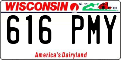 WI license plate 616PMY