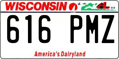 WI license plate 616PMZ