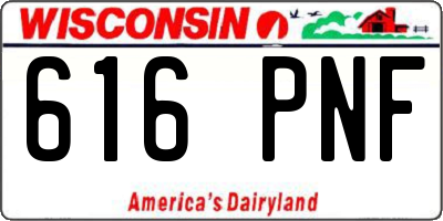 WI license plate 616PNF