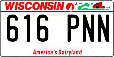 WI license plate 616PNN