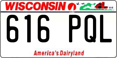 WI license plate 616PQL