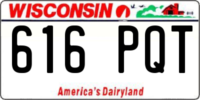 WI license plate 616PQT