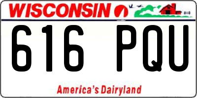 WI license plate 616PQU