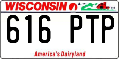 WI license plate 616PTP