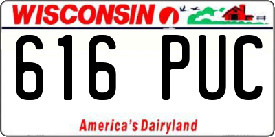 WI license plate 616PUC
