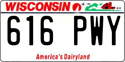 WI license plate 616PWY