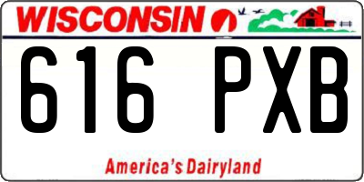 WI license plate 616PXB