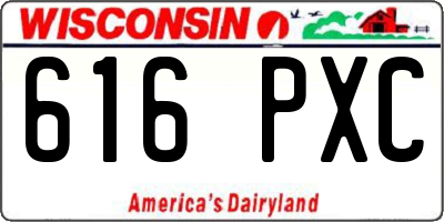 WI license plate 616PXC