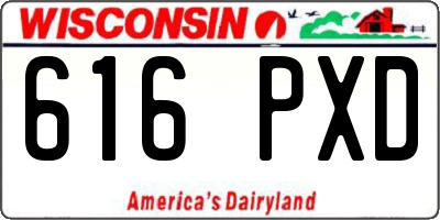 WI license plate 616PXD