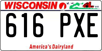 WI license plate 616PXE