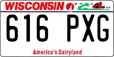 WI license plate 616PXG