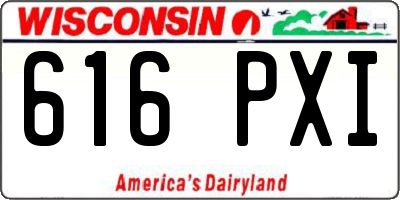 WI license plate 616PXI