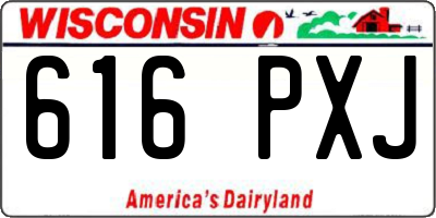 WI license plate 616PXJ