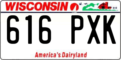 WI license plate 616PXK