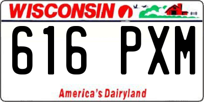 WI license plate 616PXM