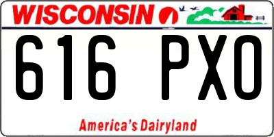 WI license plate 616PXO