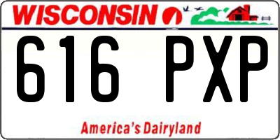 WI license plate 616PXP