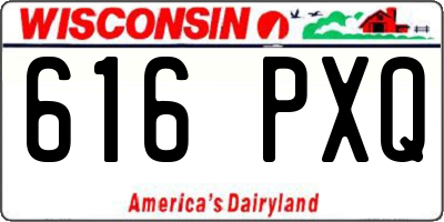 WI license plate 616PXQ