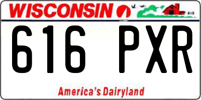 WI license plate 616PXR