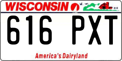 WI license plate 616PXT