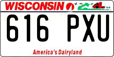 WI license plate 616PXU