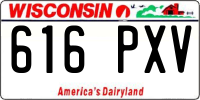 WI license plate 616PXV