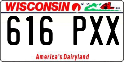 WI license plate 616PXX