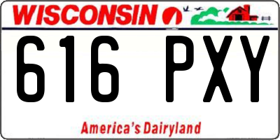 WI license plate 616PXY