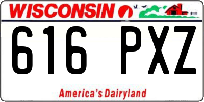 WI license plate 616PXZ