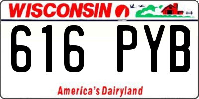 WI license plate 616PYB