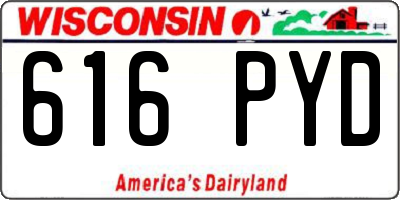 WI license plate 616PYD