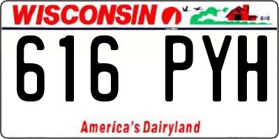 WI license plate 616PYH