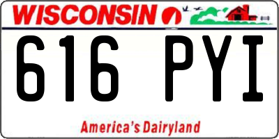 WI license plate 616PYI