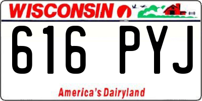 WI license plate 616PYJ